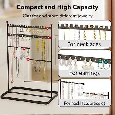 pickpiff Jewelry Tower Black 13×8 with 4 Bar, Jewelry Organizer