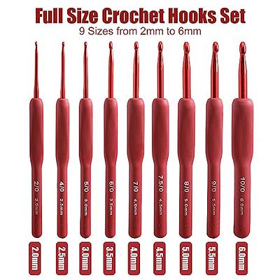 UzecPk Crochet Hooks Set, Ergonomic Crochet Hook Set for Arthritic Hands,  Multicolor Aluminum Crochet Hooks for Beginners, Crochet Needles with Case