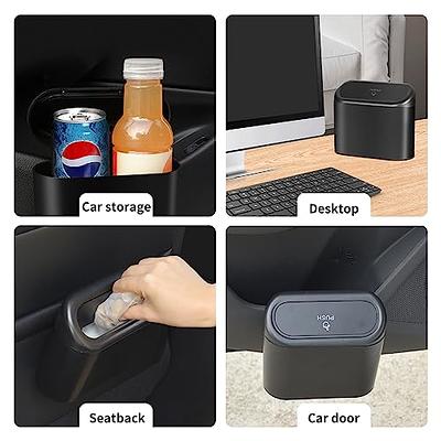 JOSUCLEN Car Trash Can with Lid, Mini Trash Can for Car, Trash Can Car  Accessories with