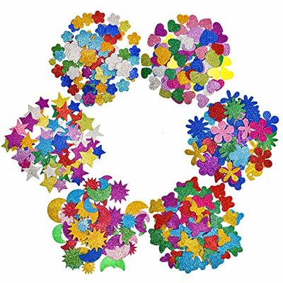 6 Pack]Glitter Foam Letter Stickers Foam Stars Heart Self-Adhesive