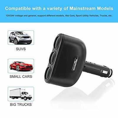 66W Bluetooth Car Charger Adapter 2 Socket Cigarette Lighter