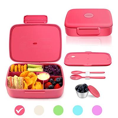 Caperci Bento Box for Kids - Large 4.8 Cups Lunch Box with Two Modular  Containers - 4 Compartments, Leak-Proof, Portable Handle,  Microwave/Dishwasher