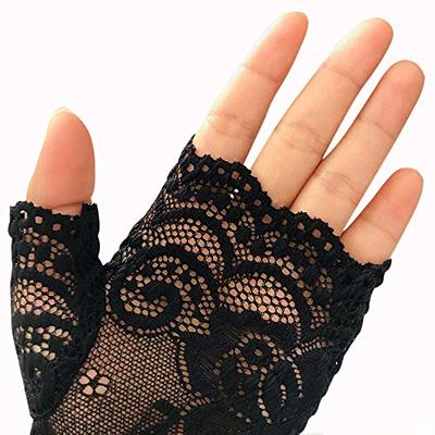  Latious Wedding Bride Lace Gloves White Fingerless