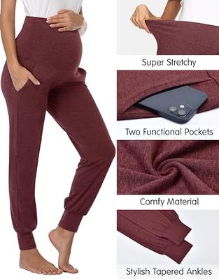 PACBREEZE Women's Maternity Pants Lounge Workout Joggers Over The Belly  Pajama Sweatpants Stretchy Pregnancy Pants