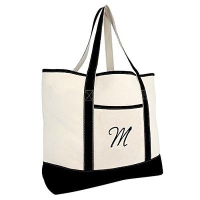 VANESSA ROSELLA Monogram Tote Bag with 100% Cotton Canvas and a Chic  Personalized Monogram (Black Block Letter - R) - Yahoo Shopping