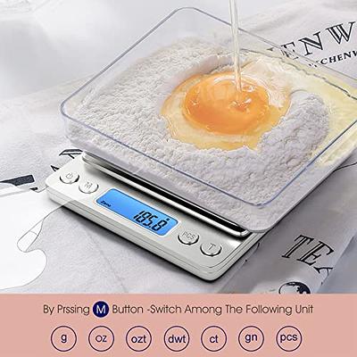 Digital Food Scale Weight Grams and OZ, 3kg/0.1g Kitchen Scale for Cooking  Baking, High Precision Electronic Scale with LCD Display