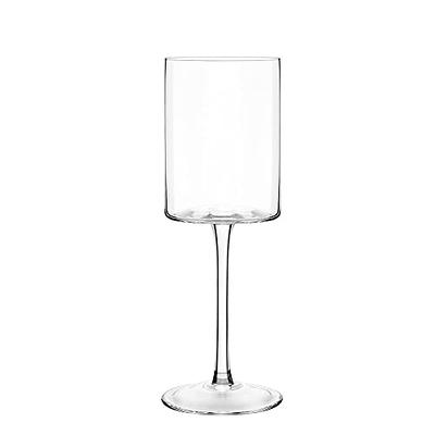 JYB&XY Red or White Wine Glasses 15oz Hand Blown Premium Crystal Square Wine Glass Set of 4 Unique Large Wine Glasses Long Stem for Men or Women