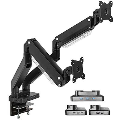 VIVO Aluminum Heavy Duty Dual Pneumatic Arms with Built-in USB-C Docking  Station, Fits up to 35 inch Ultrawide Monitors, Desk Mount, HDMI 2.0, USB  3.0, 5A Super Fast Charging, Black, STAND-V102G2D 