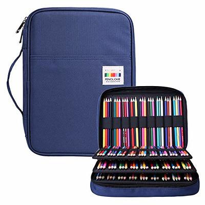 Pencil Case, 72 Slots Multi-functional Large Capacity Pens Case Pencil  Pouch Wrap Coloring Pencil Holder Organizer Stationary Bag - Blue