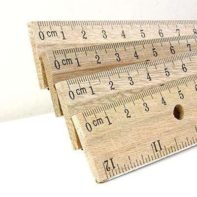 BAZIC Wooden Ruler 12 (30cm), Singel Metal Edge, Inches