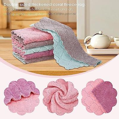 coral fleece dishcloths super absorbent scouring pads wet and dry kitchen  cleaning towels kitchen cleaning rags