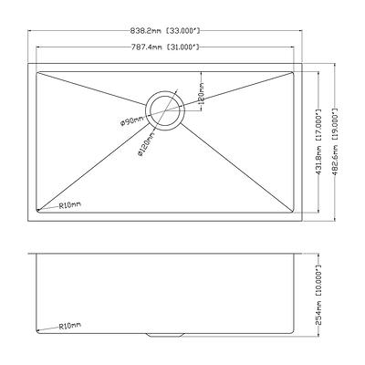 Lordear 23-Inch Small Undermount 16-Gauge Stainless Steel Single