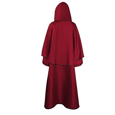 Women's Wool Cloak Coat with Hood, Maxi Hooded Cape for Winter, Plus Size Medieval Cloak