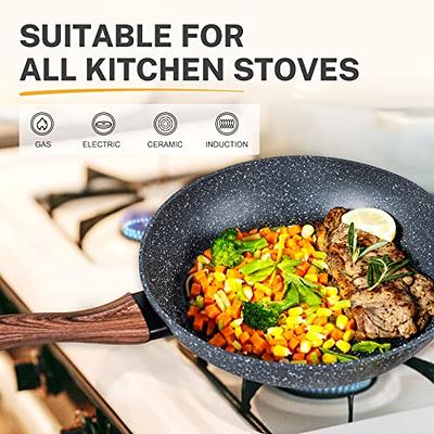 Carote Nonstick Cookware Sets with Detachable Handle, 5 Pcs Granite Non  Stick Pots and Pans Set with Removable Handle Cookware 