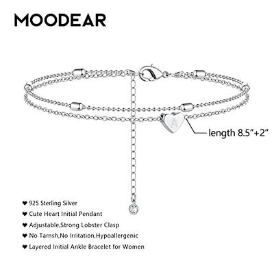  ChicSilver Personalized Initial Bracelet for Women 925