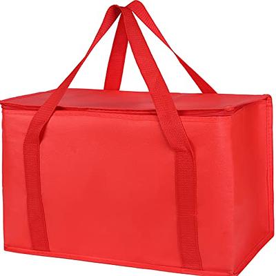 Restaurant Linen Insulated Food Delivery Bag Pan Carrier (Red)
