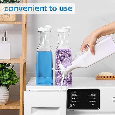 Laundry Detergent Dispenser, Liquid Laundry Soap Containers & Fabric Softener Dispenser Soap Container Bottles for Laundry Organization & Farmhouse