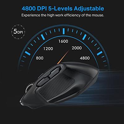 Wireless Vertical Mouse, 2.4G Wireless Ergonomic Optical Mouse with 3  Adjustable 800/1200 /1600 DPI, More Suitable for Big Hands