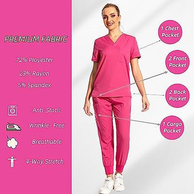 Women's Scrub Joggers, Hot Pink