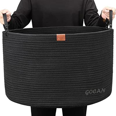 XXXL Gray Bathroom Storage Baskets Woven Rope Basket with Handles Clothes  Hamper