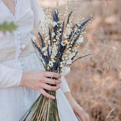 Bridal Bouquet with Blue Larkspur, and Lavender