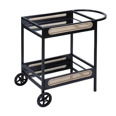 BYBLIGHT Clarine Natural 4-Tier Narrow Bar Cart with Wheels and Handle Storage  Shelf for Small Space BB-JW0384DT - The Home Depot