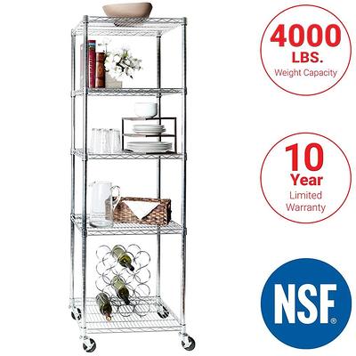 Seville Classics Steel Heavy Duty 7-Tier Utility Shelving Unit (48-in W x  14-in D x 52.5-in H), Chrome in the Freestanding Shelving Units department  at