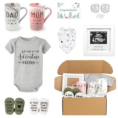 Unboxme New Mom Gifts For Women - Deluxe Baby Gift Basket I Postpartum &  Push Present for Newborn Baby Boys & Girls Including Baby Booties, Muslin