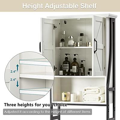  MXARLTR Over The Toilet Storage Cabinet, Over Toilet Bathroom  Organizer with Barn Doors Above Toilet Storage Cabinet Spacesaver Rack  Behind Toilet Bathroom Organizer Over The Toilet Storage (Gray) : Home 