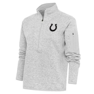 Detroit Lions Antigua Throwback Fortune Quarter-Zip Pullover Jacket -  Heather Black