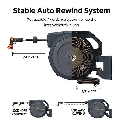 VEVOR Retractable Hose Reel, 5/8 inch x 90 ft, Any Length Lock