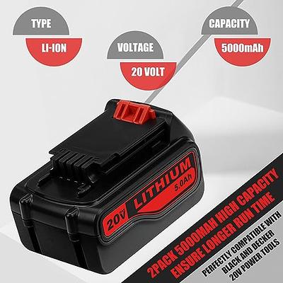 3.0Ah 20 Volts Replacement Battery for Black&Decker LBXR20 LB20 LBX20  LBXR2020-Ope Cordless Tools, 2-Pack 