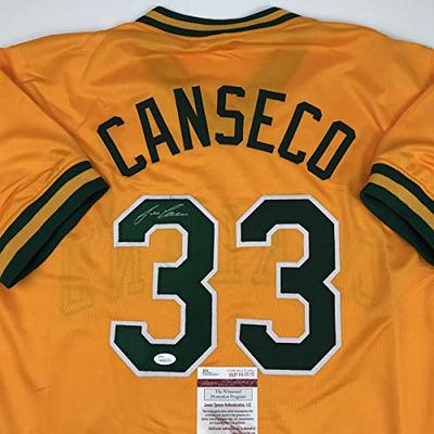 Autographed/Signed Jose Canseco Oakland Yellow Baseball Jersey JSA COA -  Yahoo Shopping