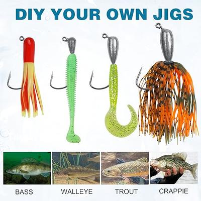 Fishing Tube Jig Head Hooks,15pcs Saltwater Weighted Swimbait Jig Hooks  Water Drop Unpainted Tube Baits Jig for Bass 1/8 oz,1/4 oz,3/8 oz - Yahoo  Shopping