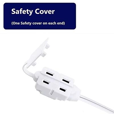 Humpptom Flat Extension Cord, Flat Plug Power Strip, Outlet Covers Baby  Proofing, 8 FT Extension Cord with 3 Outlet Power Strip, for Outlets with  Ground Pins Down, ETL Listed 