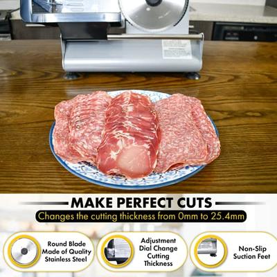 Meat Slicer, Housnat Kitchen Pro 200W Electric Deli Food Slicer with T –  HOUSNAT