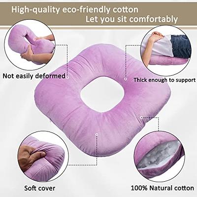 Large Seat Cushion Memory Foam Donut Pillow for Relief Tailbone Pain,  Hemmoroid Treatment, Bed Sores, Prostate, Coccyx, Sciatica, Pregnancy,  Postpartum, Ergonomic Design (Velour Cover for Male) 