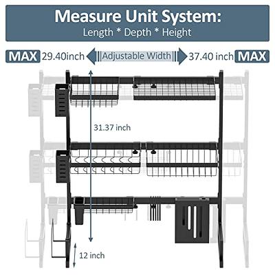 37in. Stainless Steel Dish Drying Rack Over Kitchen Sink, Dishes and Utensils  Drying Shelf, Kitchen Storage Countertop Organizer - On Sale - Bed Bath &  Beyond - 29718684
