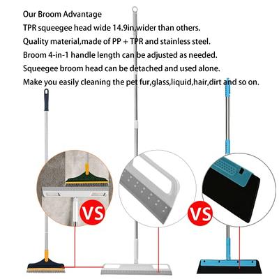 33.5in Squeegee Broom for Floor, Rubber Squeegee with Long Handle for  Bathroom Tile, Household Floor Squeegee Broom for Shower Bathroom Kitchen  Home Tile Pet Hair Fur Floor Marble Glass Window - Yahoo