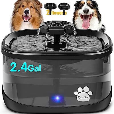 Kastty 9L/300oz/2.4Gal Dog Water Fountain Extra Large Pet Fountain with 3  Flow Modes