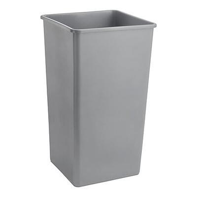 Lavex 23 Gallon Black Square Trash Can with Swing Lid