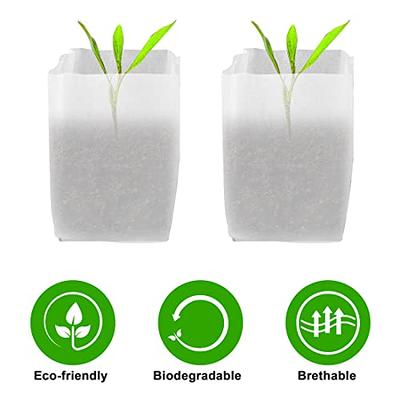 100/200x Plant Grow Bags Biodegradable Non-woven Fabric Nursery Bag  Seedling Pot