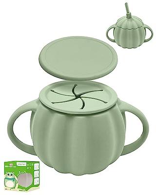 3-in-1 Silicone Toddler Sippy Cup w/ Straw & Lid in Sage | Bumkins