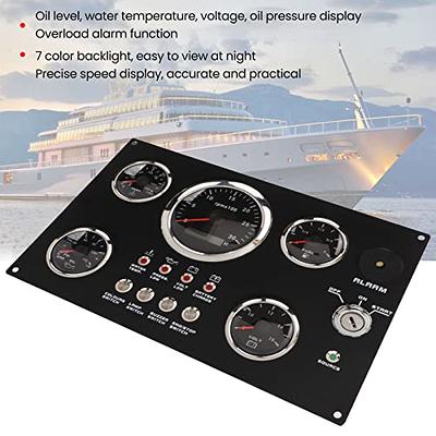 Aramox Boat Instrument Panel, 12V 5 Gauge Cluster Gauge Cluster