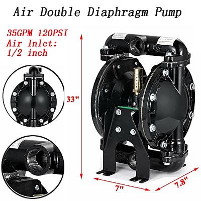 Lfhelper Air-Operated Double Diaphragm Pump Water Pump 35 GPM Max