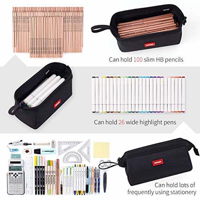 HVOMO Pencil Case Large Capacity Pencil Pouch Handheld Pen Bag Cosmetic  Portable Gift for Office School Teen Girl Boy Men Women Adult (Navy)