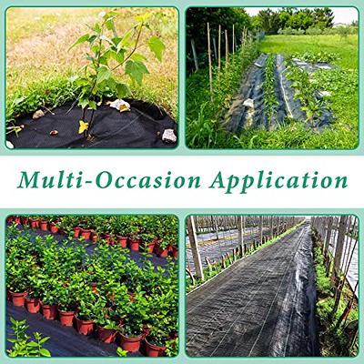 Garden Weed Barrier Landscape Fabric Heavy Duty, Woven Ground Cover Weed  Barrier, Black Mulch for Landscaping Fabric, Weed Control Fabric Mat for