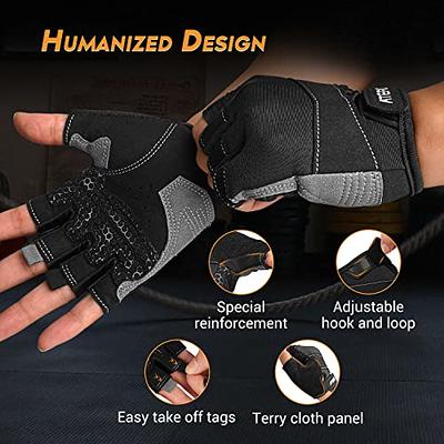 Microfiber Fishing Gloves Half - Finger Breathable Non - Slip Palm Black 