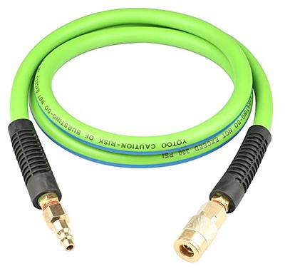 YOTOO Hybrid Air Hose 1/4-Inch by 25-Feet 300 PSI Heavy Duty, Lightweight, Kink Resistant, All-Weather Flexibility with 1/4-i