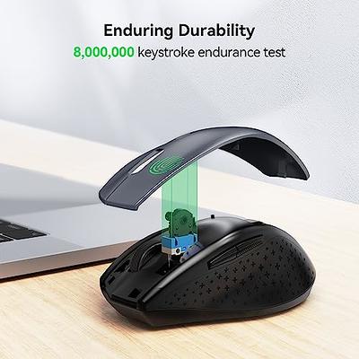  TECKNET Wireless Mouse, USB Cordless Computer Mouse with 8  Buttons, Ergonomic Design, High-Precision 5 Adjustable DPI for  PC/Mac/Laptop : Electronics